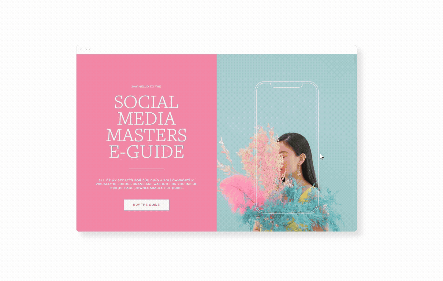 A behind the scenes scroll through of one of the more popular and colorful Flodesk checkout sales page templates for a digital product